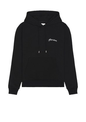 FLANEUR Signature Hoodie in Black. Size M, S.