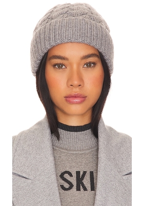 Autumn Cashmere Chunky Cable Hat in Grey.