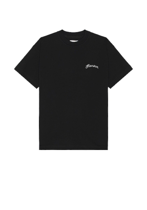 FLANEUR Signature T-shirt in Black. Size M, S, XL/1X, XXL/2X.
