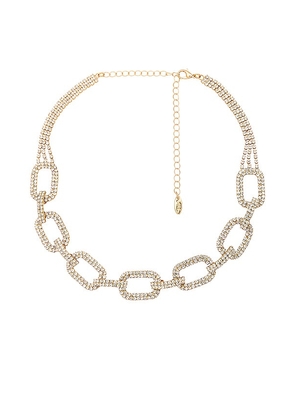 Ettika Iced Out Necklace in Metallic Gold.