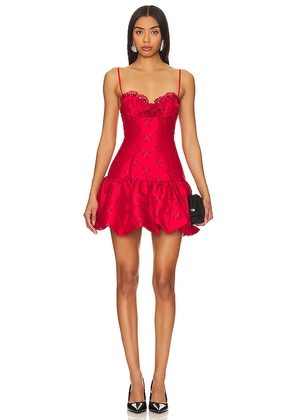 For Love & Lemons Annika Mini Dress in Red. Size L, S, XL.