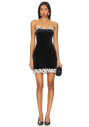 For Love & Lemons Melrose Mini Dress in Black. Size M, S, XL.