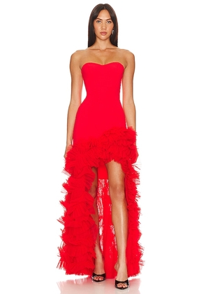 BCBGMAXAZRIA Strapless Evening Dress in Red. Size 8.