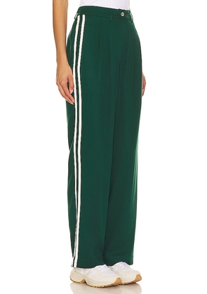 DONNI. Pleated Stripe Pant in Green. Size XL, XS, XXS.