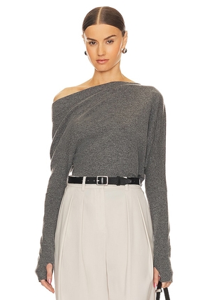 Enza Costa Slouch Sweater in Grey. Size M, S.