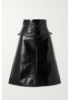 COURREGES - Belted Coated Cotton-blend Midi Skirt - Black - FR34,FR36,FR38,FR40,FR42