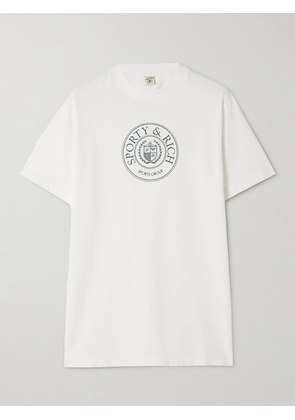 Sporty & Rich - Printed Cotton-jersey T-shirt - White - x small,small,medium,large,x large