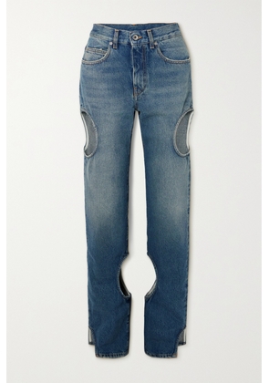 Off-White - Meteor Cutout High-rise Straight-leg Jeans - Blue - 25,26,27,28,29,30