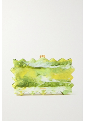 Cult Gaia - Paloma Marbled Acrylic Clutch - Green - One size