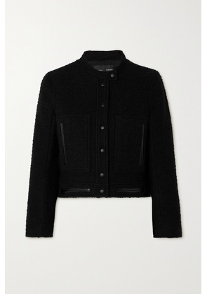 Proenza Schouler - Faux Leather-trimmed Bouclé-tweed Jacket - Black - US0,US2,US4,US6,US8,US10