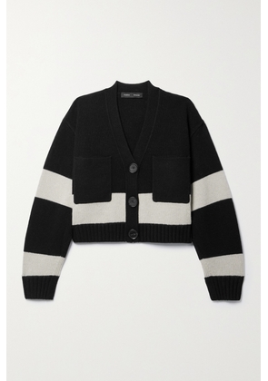 Proenza Schouler - Eco Cropped Striped Wool And Cashmere-blend Cardigan - Black - x small,small,medium,large,x large