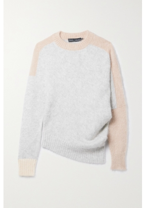 Proenza Schouler - Asymmetric Color-block Brushed-knit Sweater - Gray - x small,small,medium,large,x large