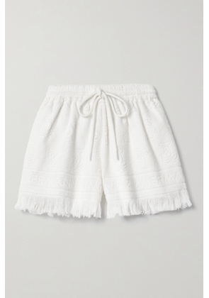 Zimmermann - Alight Fringed Cotton-terry Jacquard Shorts - Ivory - 00,0,1,2,3,4
