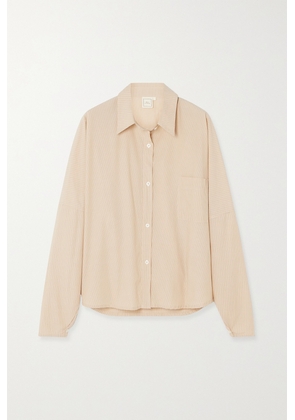 Deiji Studios - Pinstriped Organic Cotton-poplin Shirt - Neutrals - x small,small,medium,large,x large