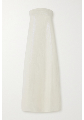 Dima Ayad - Strapless Sequin-embellished Woven Maxi Dress - Ivory - XS,S,M,L,XL,XXL,XXXL,XXXXL