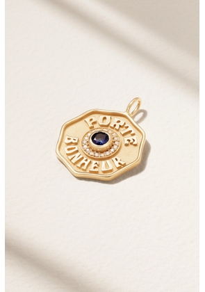 Marlo Laz - Porte Bonheur Large 14-karat Gold, Sapphire And Diamond Pendant - One size