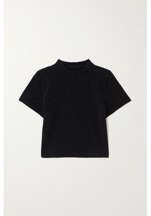 Balenciaga - Cropped Stretch Jacquard Stretch-knit T-shirt - Black - S