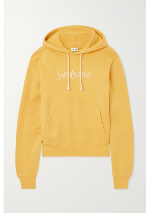 SAINT LAURENT - Embroidered Cotton-jersey Hoodie - Yellow - XS,S,M,L,XL
