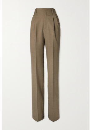 SAINT LAURENT - Pleated Wool-twill Straight-leg Pants - Green - FR34,FR36,FR38,FR40,FR42