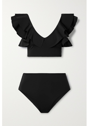 Maygel Coronel - + Net Sustain Mila Ruffled Bikini - Black - Petite,One Size,Extended