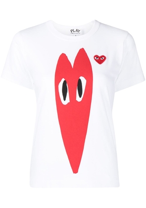 Comme Des Garçons signature heart-print T-shirt - White