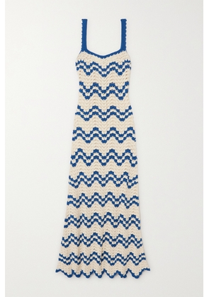 ESCVDO - + Net Sustain Marea Crocheted-cotton Maxi Dress - Blue - x small,small,medium,large,x large