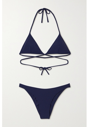 Lido - + Net Sustain Tredici Ribbed Halterneck Triangle Bikini - Blue - x small,small,medium,large,x large