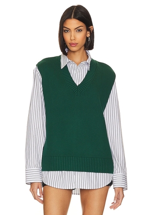 L'Academie Oversized Sweater Vest in Green. Size S, XL, XS.