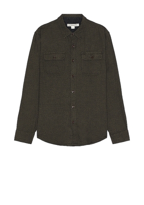 OUTERKNOWN Transitional Flannel Shirt in Dark Green. Size M, XL/1X.