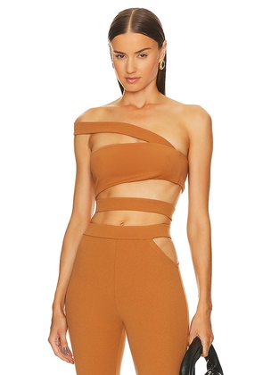 Michael Costello x REVOLVE Tory Top in Tan. Size M, S, XL, XS.