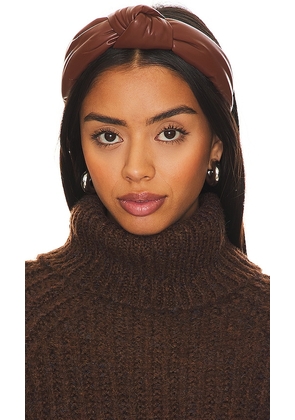 Lele Sadoughi Faux Leather Knotted Headband in Brown.