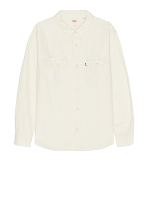 LEVI'S Relaxed Fit Western Shirt in Ivory. Size S.