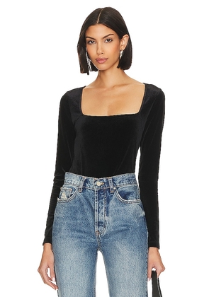L'AGENCE Kinley Square Neck Top in Black. Size M, S, XL, XS.