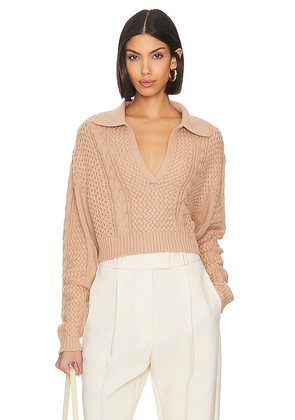 L'Academie x Lindsi Lane Miles Cable Pullover in Blush. Size S, XL, XS.