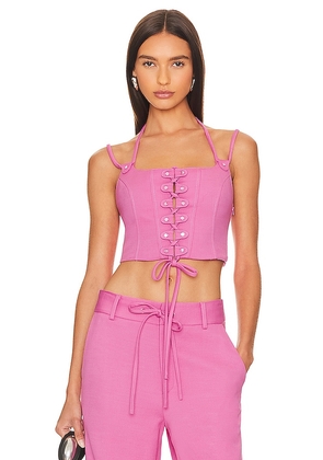 Monse Stud Lacing Bustier in Pink. Size 4, 6, 8.
