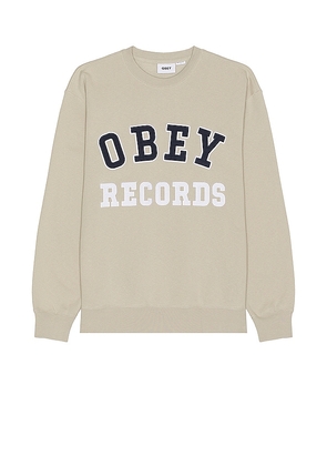 Obey Records Crew in Grey. Size M, S, XL/1X.