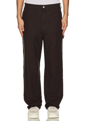 Obey Big Timer Twill Double Knee Carpenter Pant in Brown. Size 36.