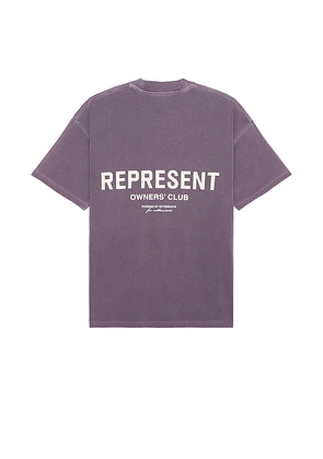 REPRESENT Owners Club T-shirt in Purple. Size M, XL/1X.
