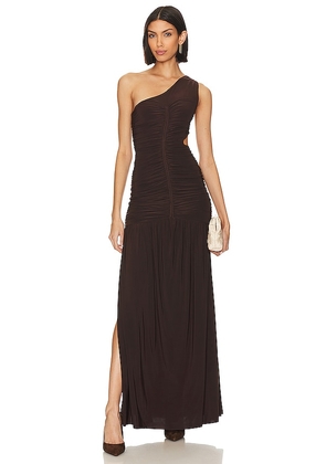 MISA Los Angeles Samsara Dress in Brown. Size XL, XS.