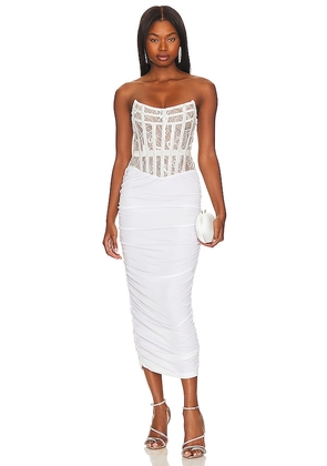 retrofete Fae Dress in White. Size L, S, XS.
