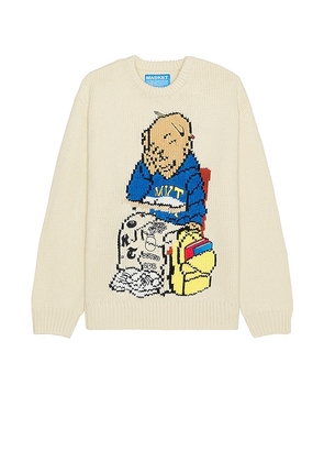 Market Making The Grade Bear Sweater in Ivory. Size M.