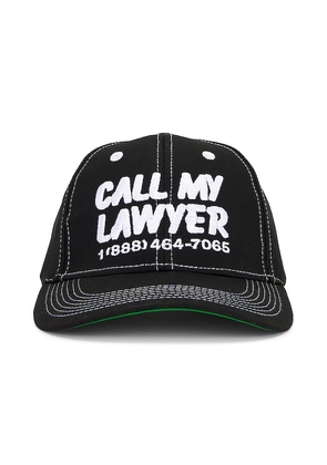 Market Call My Lawyer 6 Panel Hat in Black.