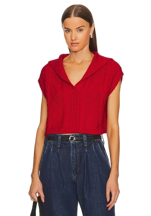 L'Academie Zaria Knit Vest in Red. Size S, XS.