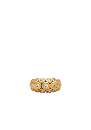Luv AJ The Sienna Stone Ring in Metallic Gold. Size 6.