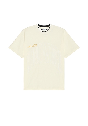 Renowned Double Neck Arch Tee in Cream. Size M, S, XL/1X.