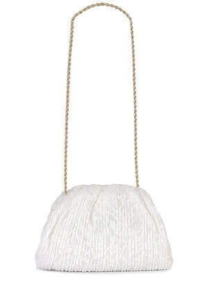Loeffler Randall Bailey Pleated Lace Clutch in White.