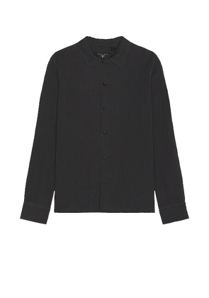 Rag & Bone Avery Gauze Long Sleeve Shirt in Black. Size M, S, XL.
