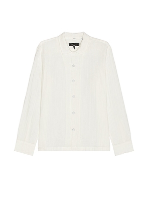 Rag & Bone Avery Gauze Long Sleeve Shirt in White. Size M, S.