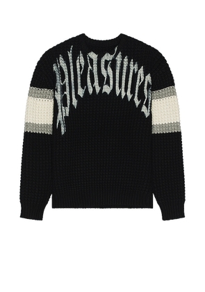 Pleasures Twitch Chunky Knit Sweater in Black. Size M, S, XL/1X.