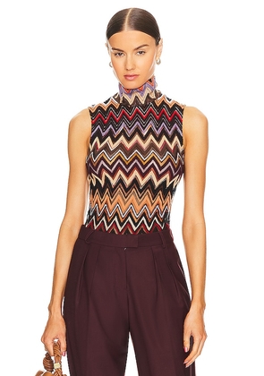 Missoni Turtleneck Top in Brown. Size 38/2, 40/4, 44/8.